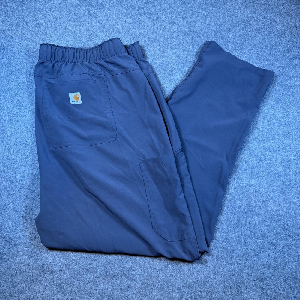 Carhartt Pants Mens 46x31 Gray Stretch Cargo Elastic Waist Workwear Microfiber